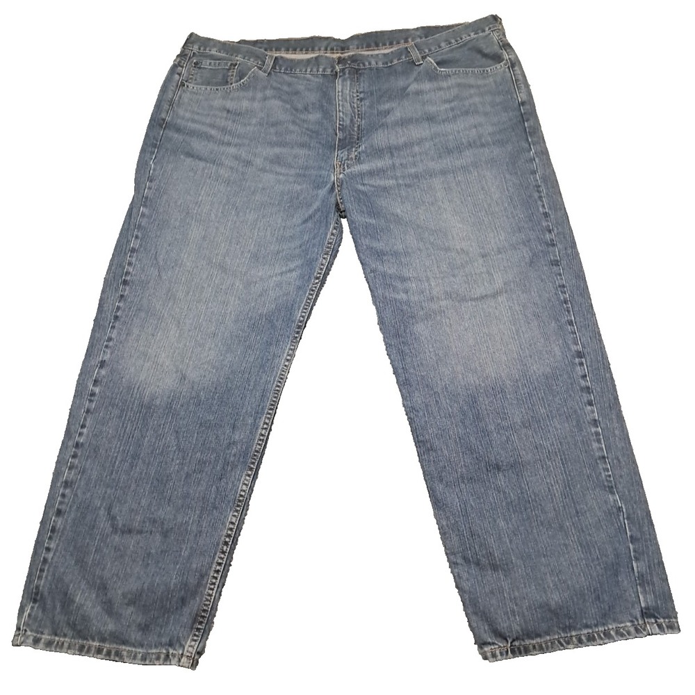 Levi's 550 Jeans Mens Sz 48x29  Straight Leg Denim Blue Distressed Relaxed Fit